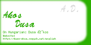 akos dusa business card